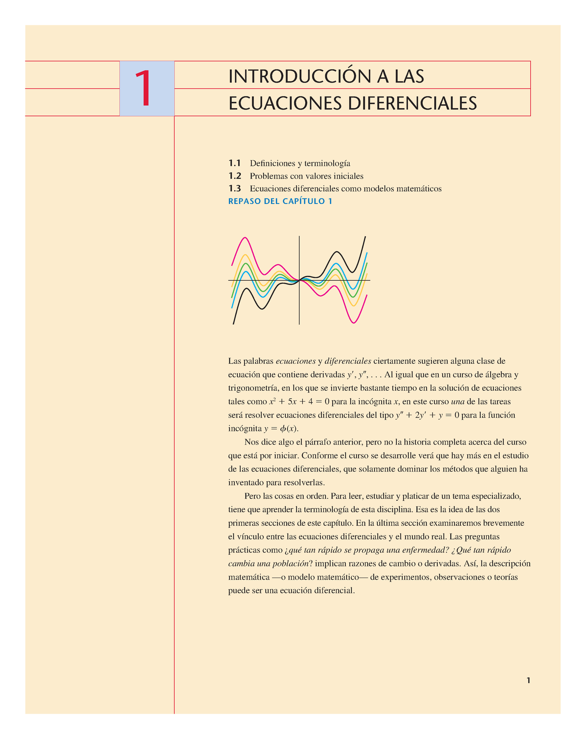 Tema 1 De Primer Orden - 1 INTRODUCCIÓN A LAS ECUACIONES DIFERENCIALES ...