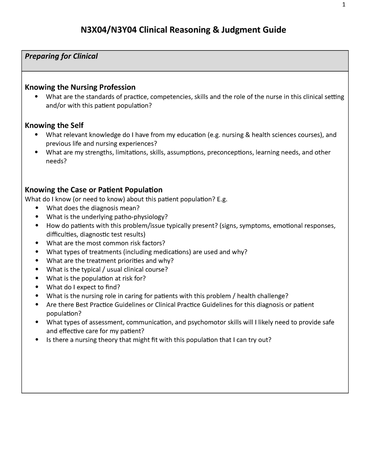 Clinical Reasoning Worksheet (long version)1 - StuDocu