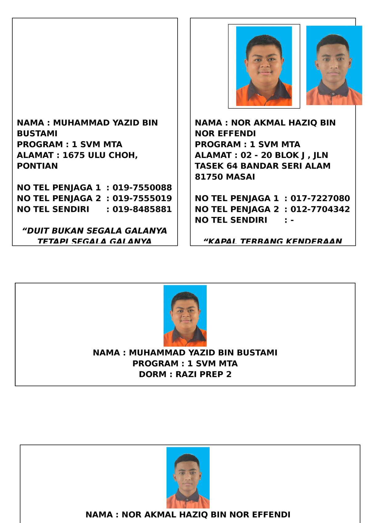 Loker RAZI PREP 2(2) - okey - NAMA : NOR AKMAL HAZIQ BIN NOR EFFENDI ...