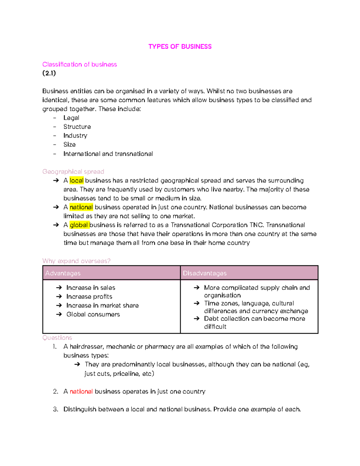 Chapter 2 Types of Business Entities and Their Classifications - TYPES ...