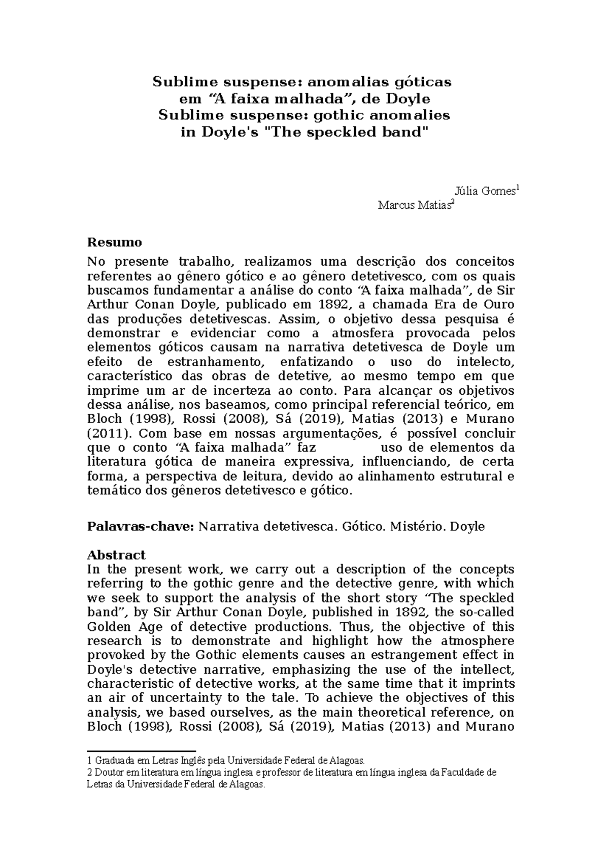 Sublime suspense - This essay is about the dialog between detective ...