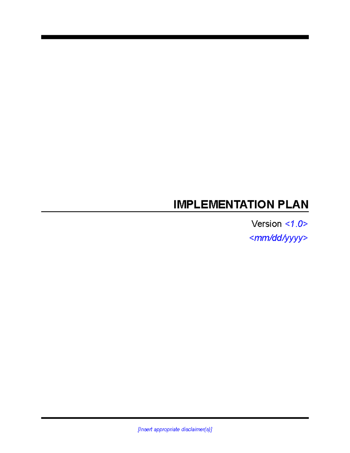 Deployment Plan Template - IMPLEMENTATION PLAN Version VERSION HISTORY ...