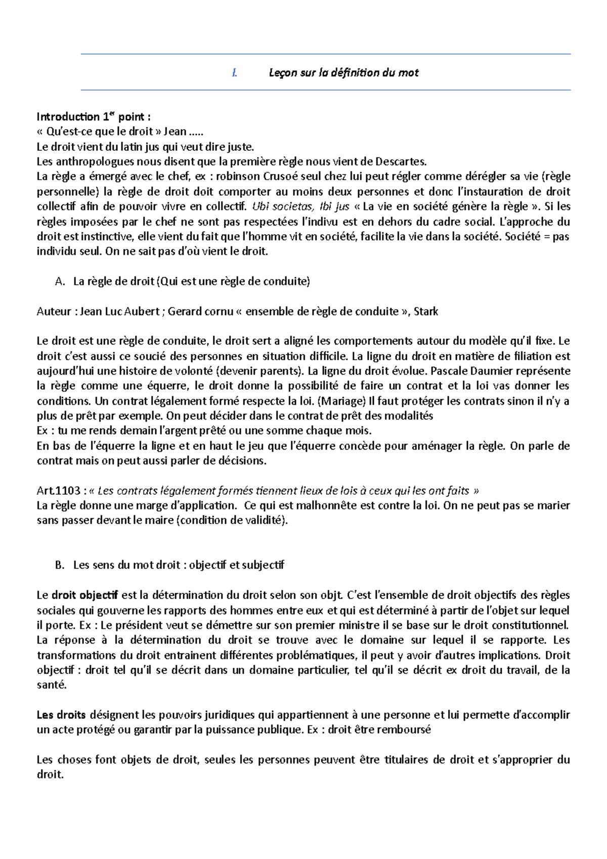 Leçon 1 la définition du mot I. Leçon sur la définition du mot