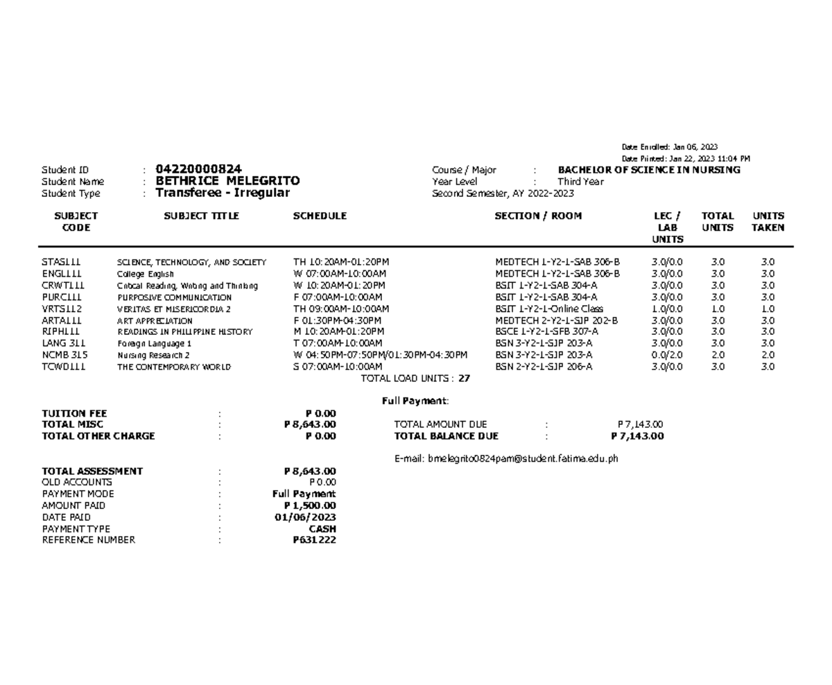 Certificate - syllabus - Date Enrolled: Jan 06, 2023 Date Printed: Jan ...