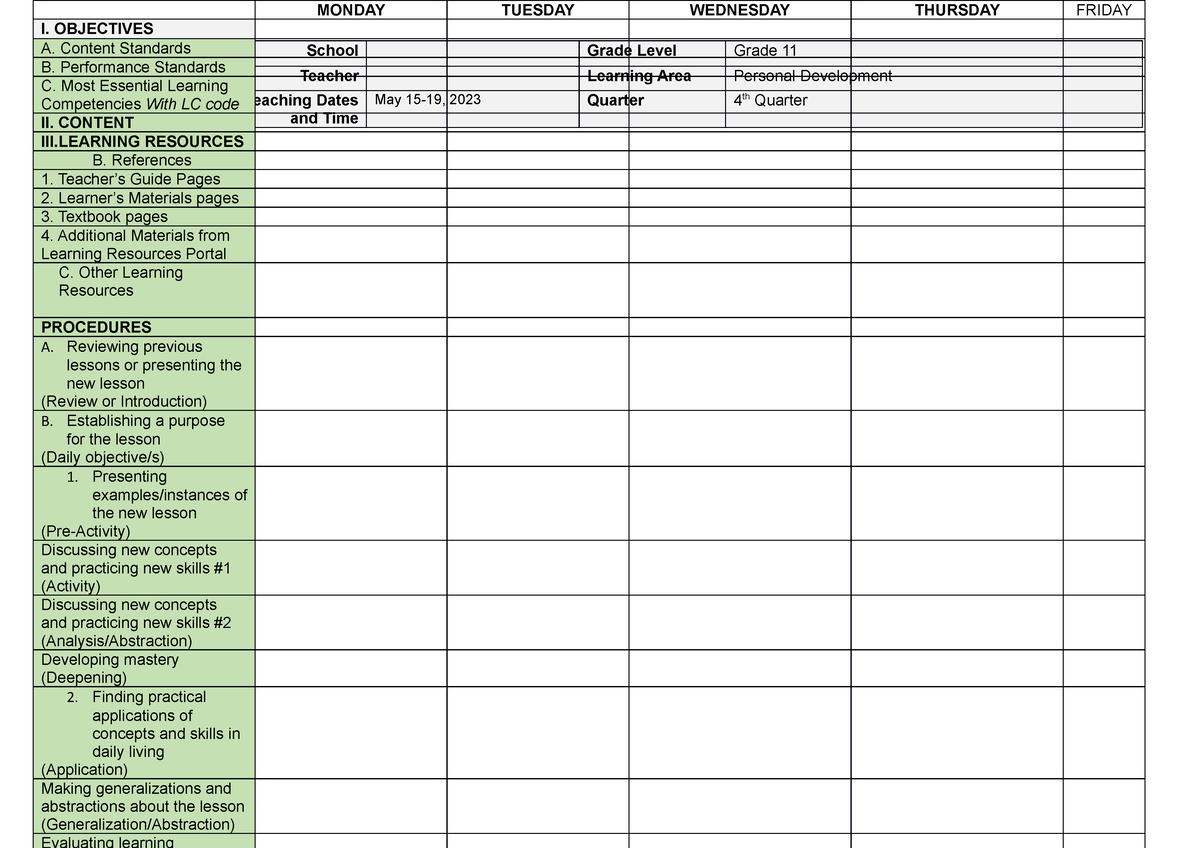 Edited DLL - DLL FORMAT - GRADES 1 TO 12 DAILY LESSON LOG DO 42,s. 2016 ...