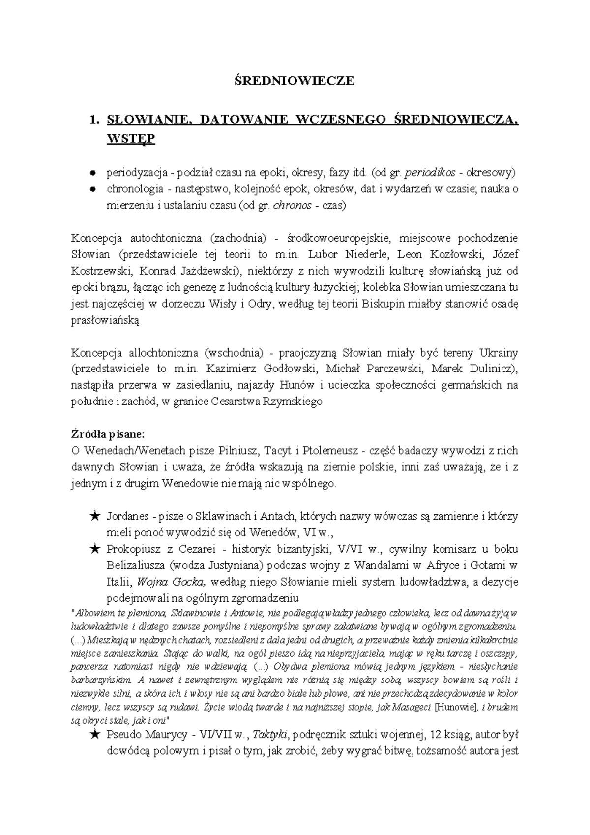 Wczesne Średniowiecze - 1. DATOWANIE WCZESNEGO periodyzacja czasu na
