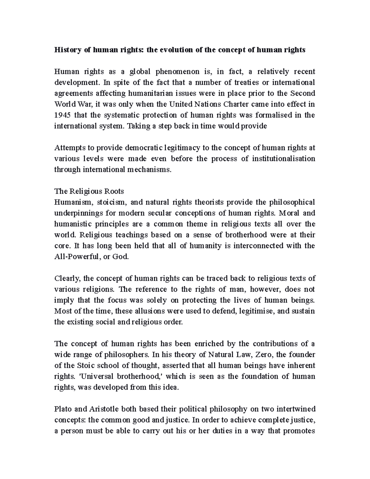 History of human right the evolution of the concept of human rights ...
