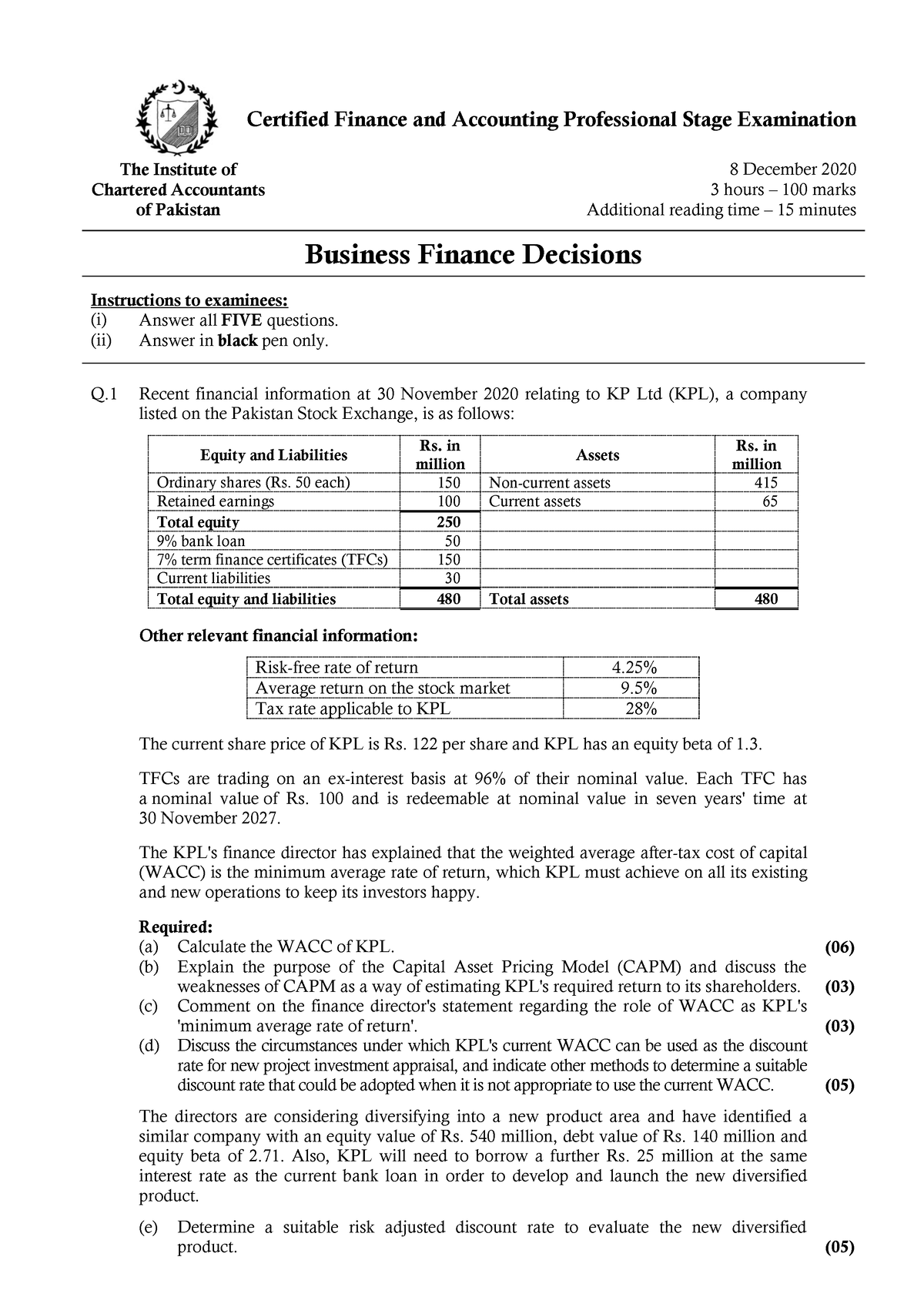 CFAP 4 BFD Winter 2020 - PPmnnm - Certified Finance And Accounting ...