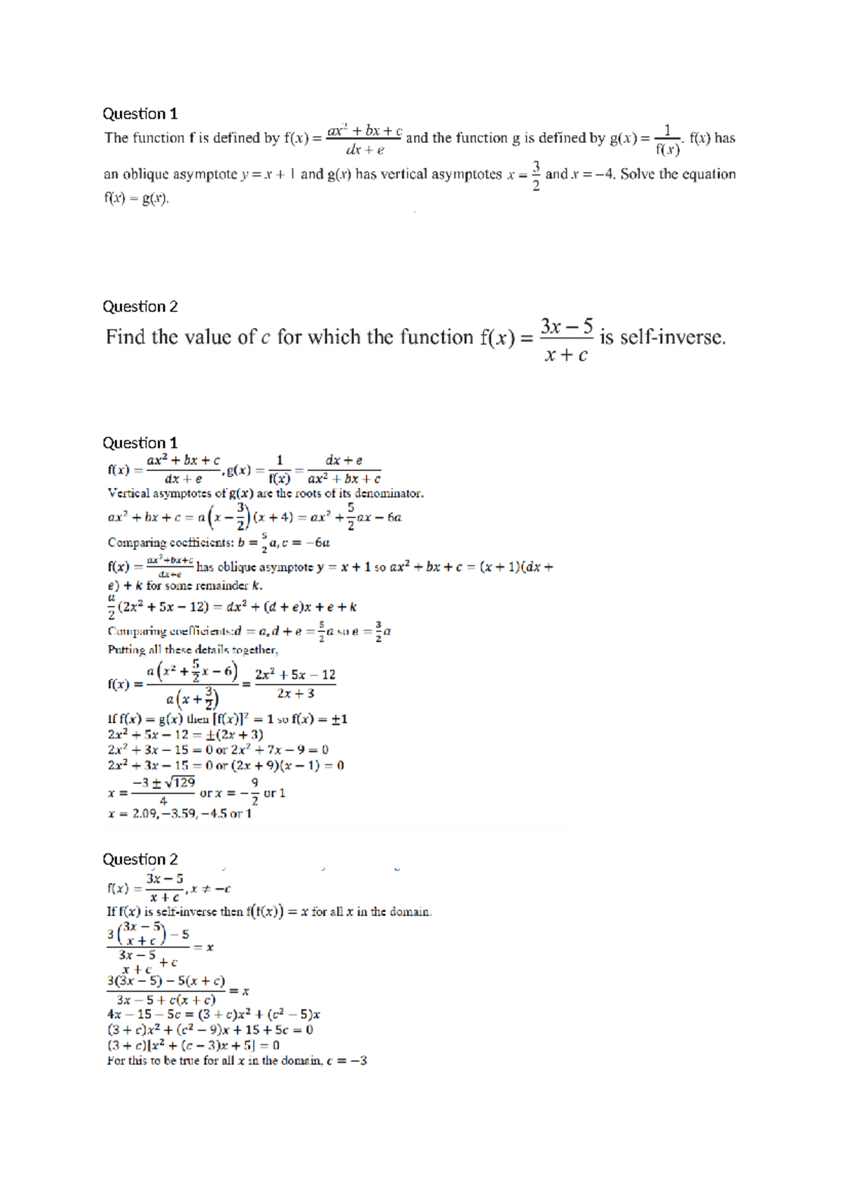 Hard questions - maths - Question Question Question Question - Studocu