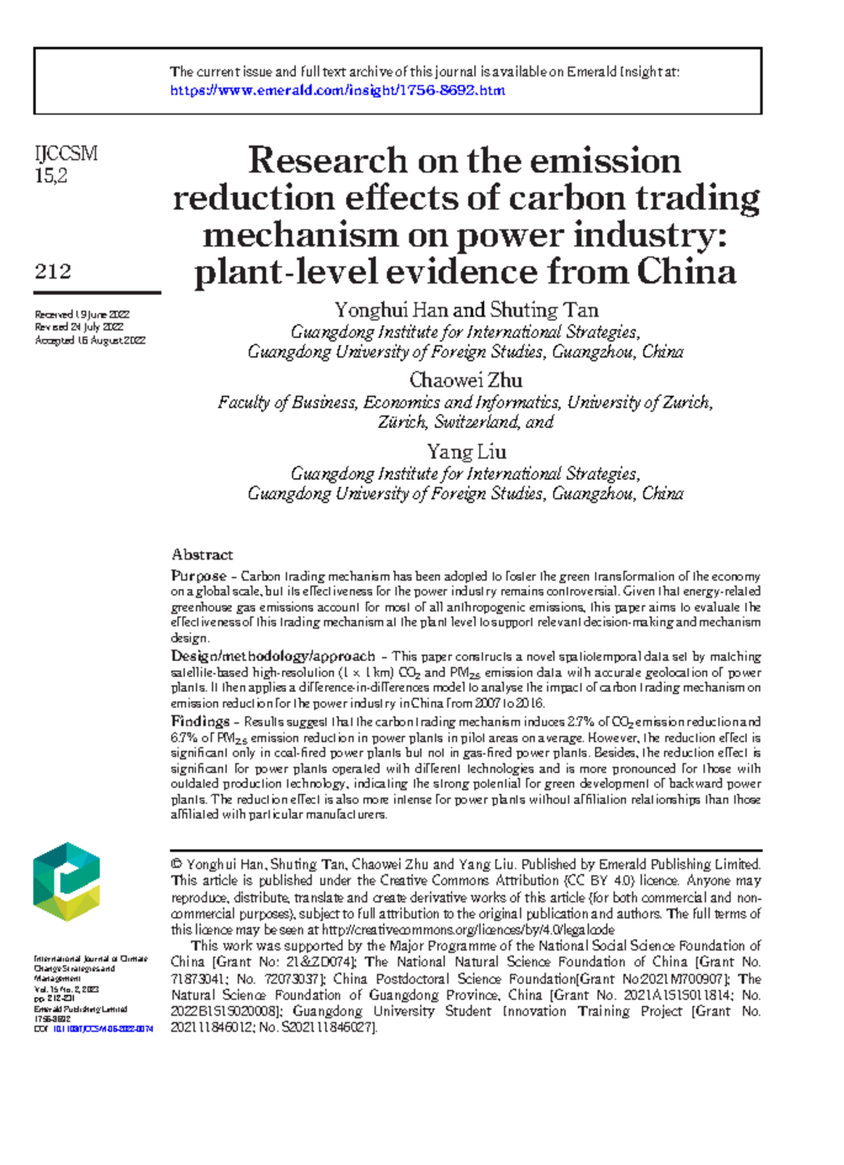 Carbon trading china - Research on the emission reduction effects of ...
