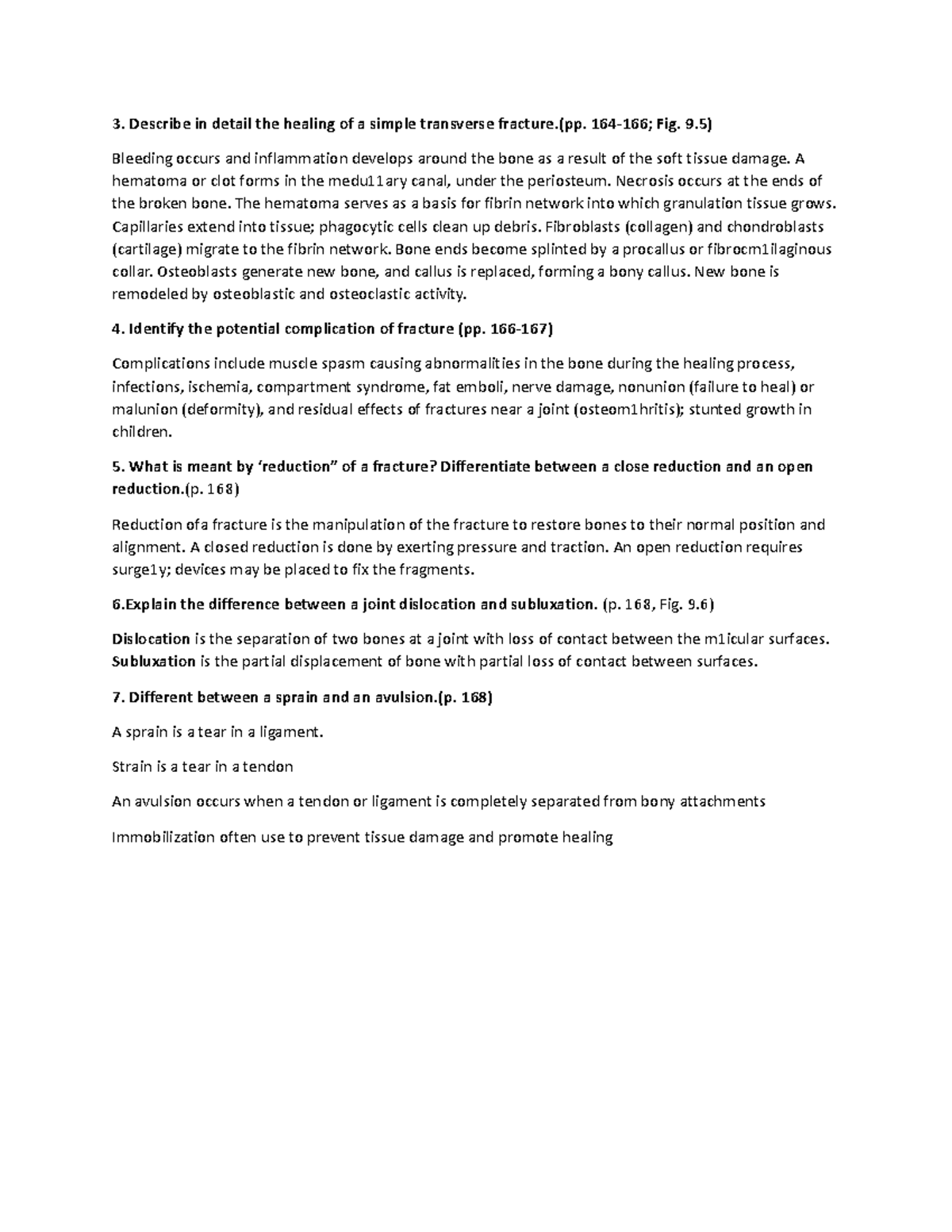 chapter 4 notes - Describe in detail the healing of a simple transverse ...