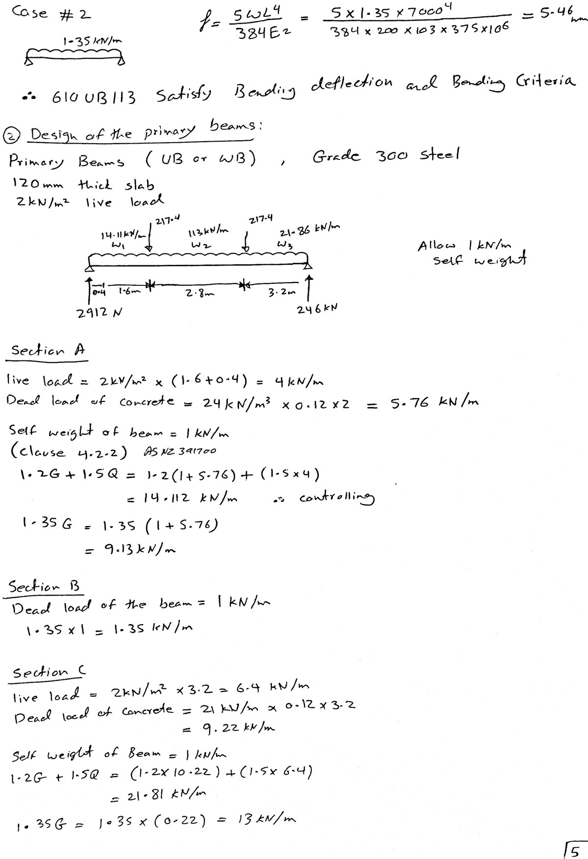 05 - Assignment - Case 2 5WL4 wm 384E2 384x200 x103 x375x106 610 UB 113 ...