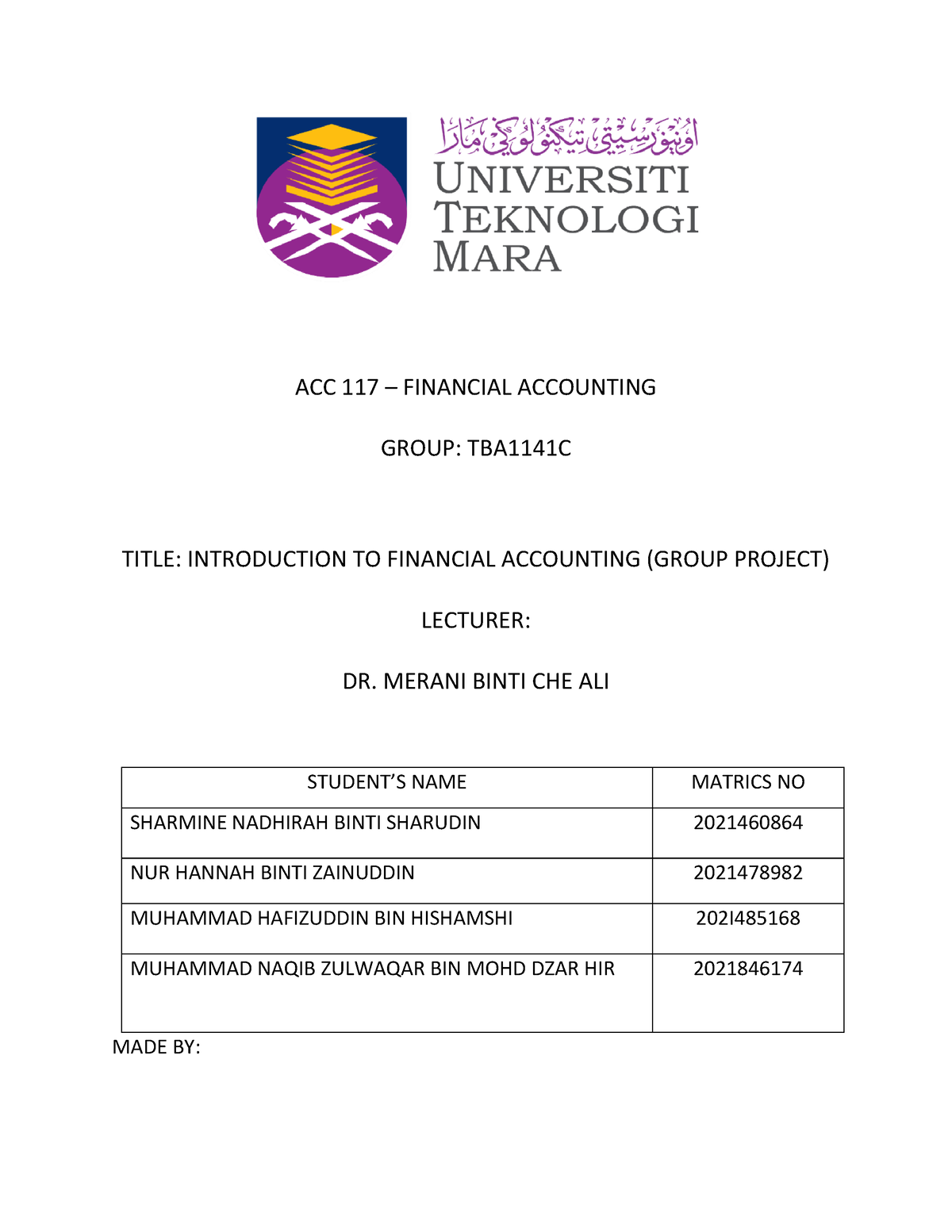 group assignment acc117