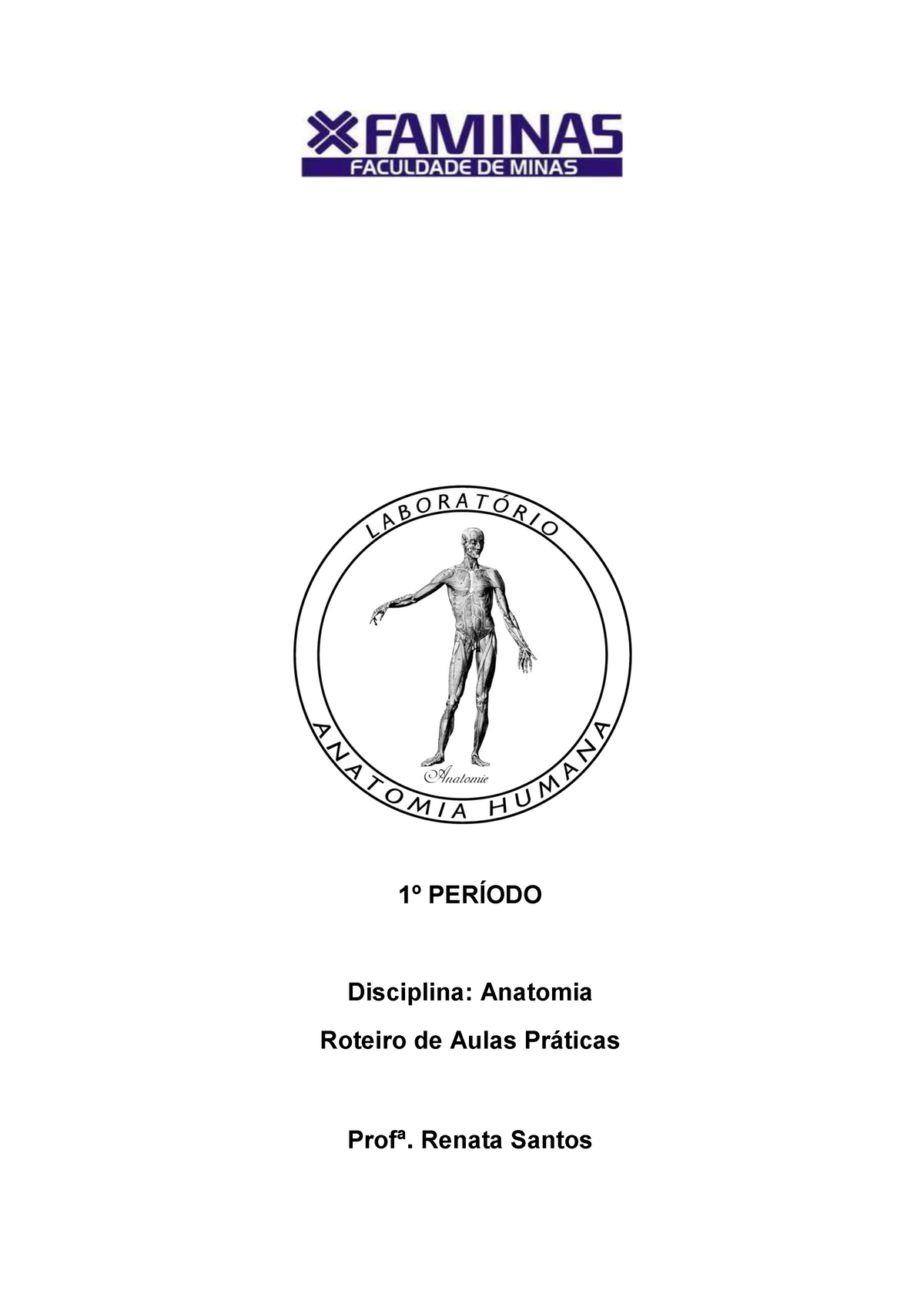 Roteiro Aula Pratica Anatomia 1º PerÍodo Disciplina Anatomia Roteiro De Aulas Práticas Profª 0270