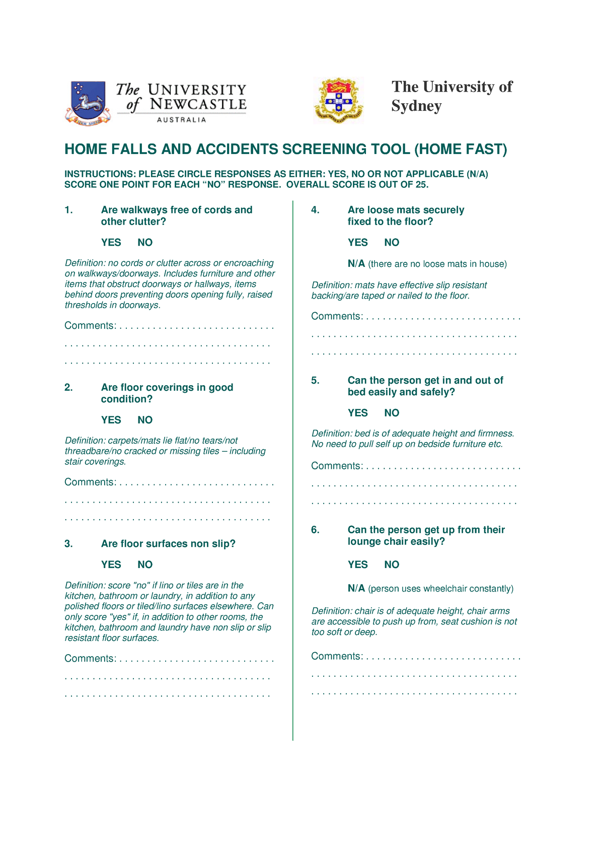 HOME Falls AND Accidents Screening TOOL HOME FALLS AND ACCIDENTS   Thumb 1200 1698 