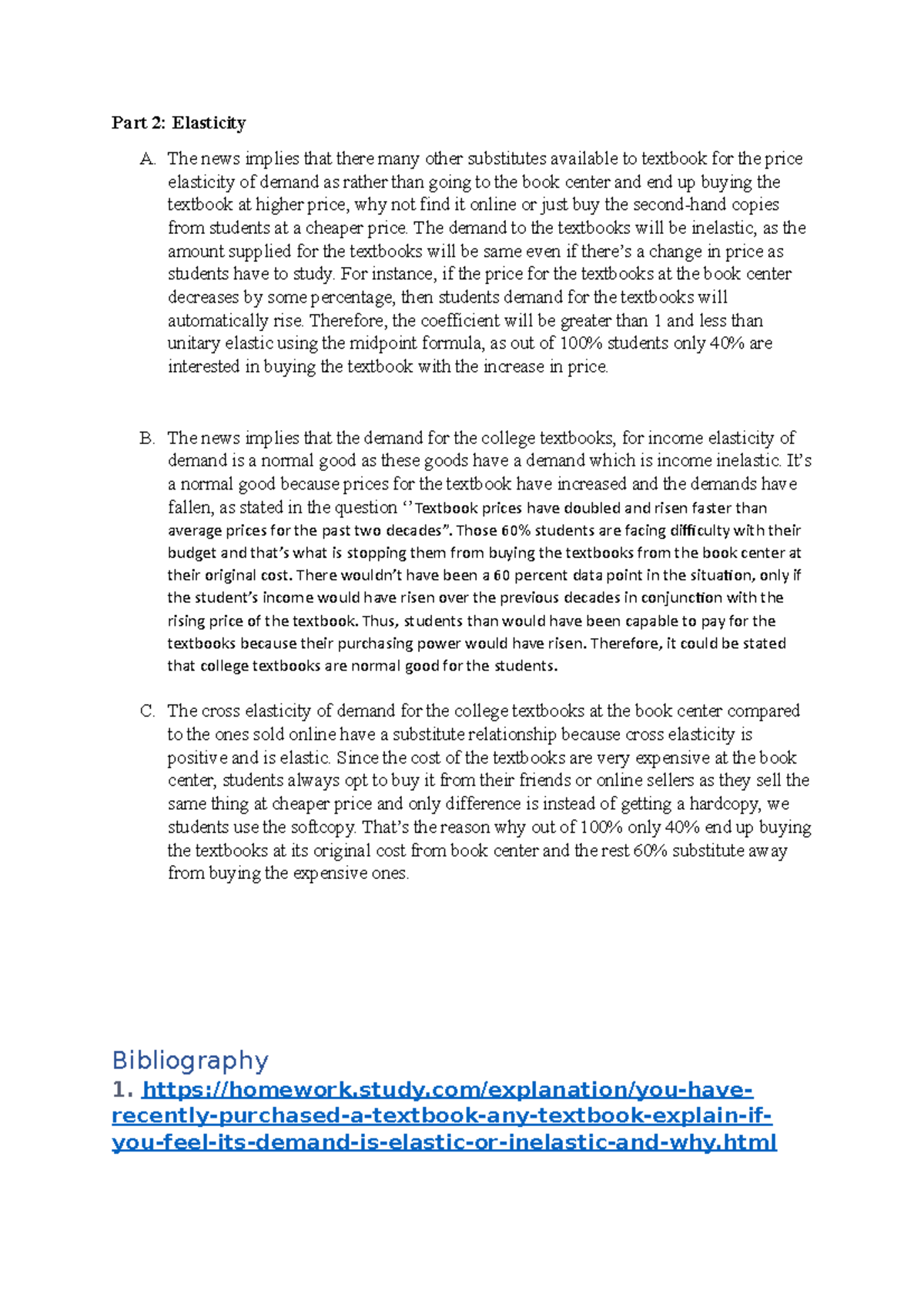 EC102 Assignment - Practice - Part 2: Elasticity A. The news implies ...