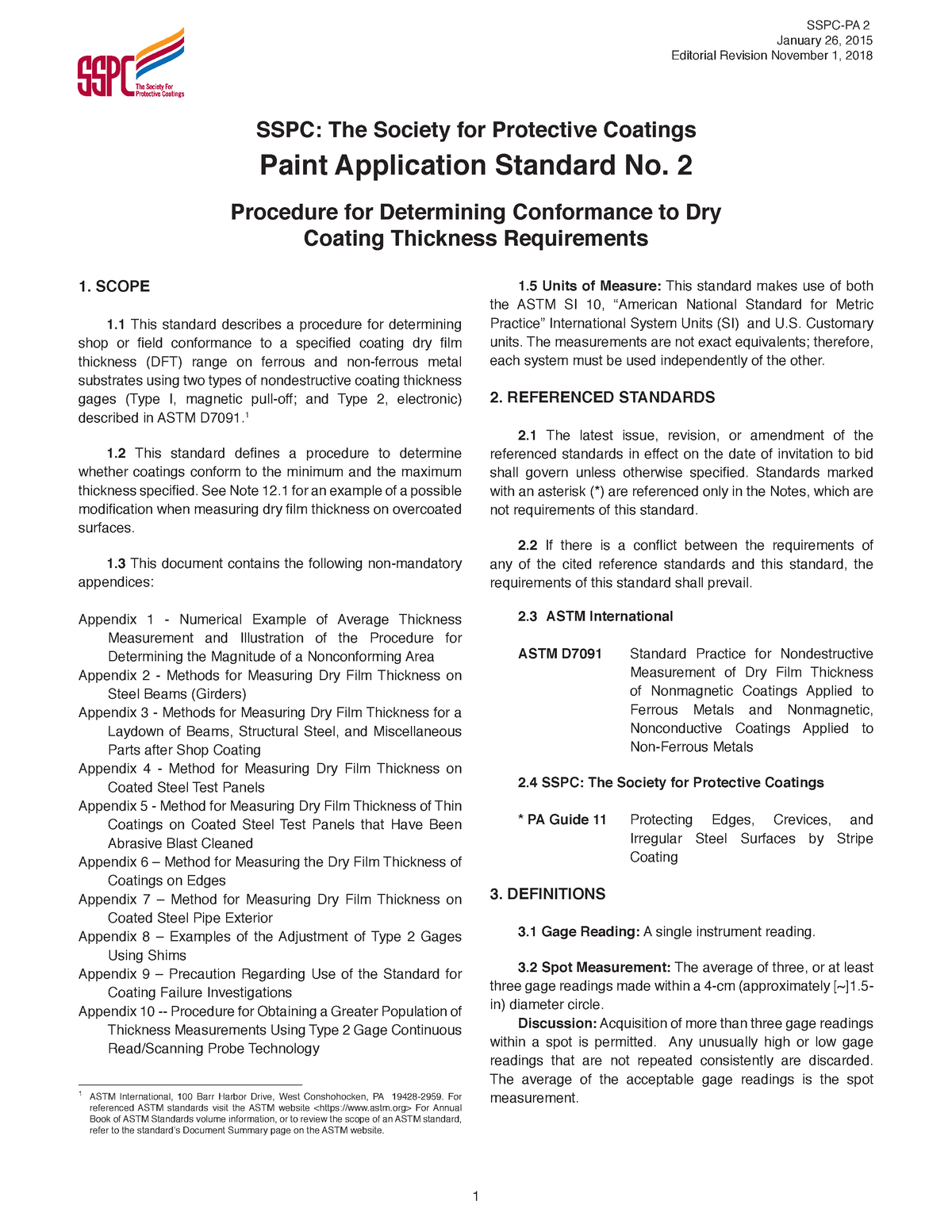 SSPC-PA2 Procedure For Determining Conformance To Dry Coating Thickness ...