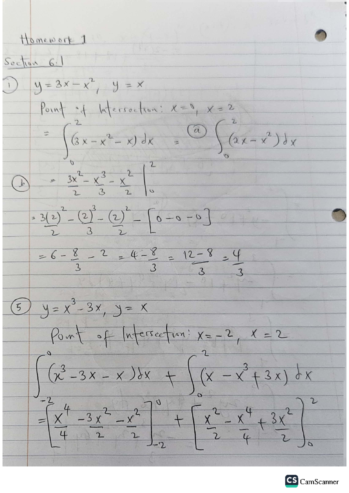 Calc2 homework 1 - Homework 1 Section 6 I Point it Intersection: 2 2 I ...