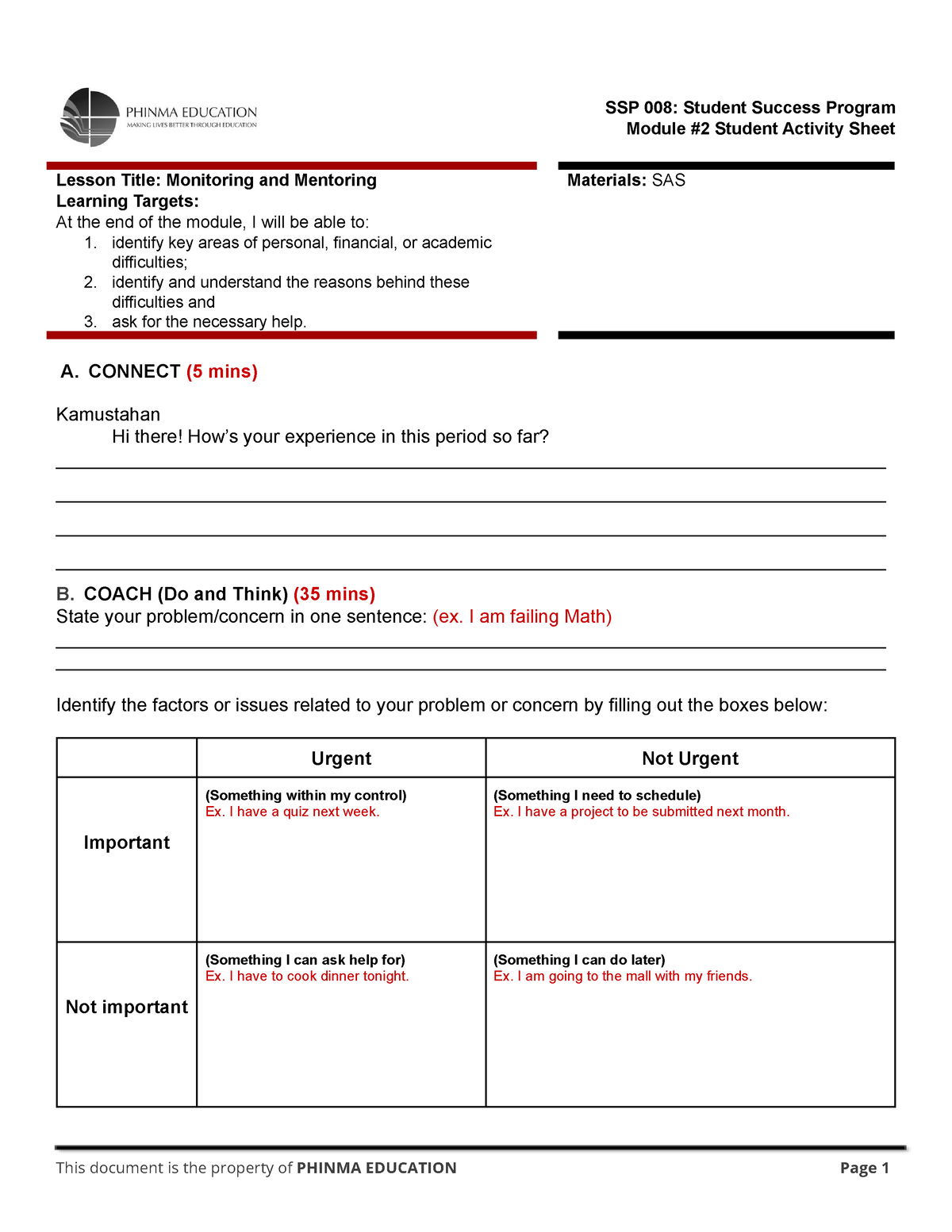 1) SSP 008 Module 2 Monitoring Mentoring SAS - SSP 008: Student Success ...