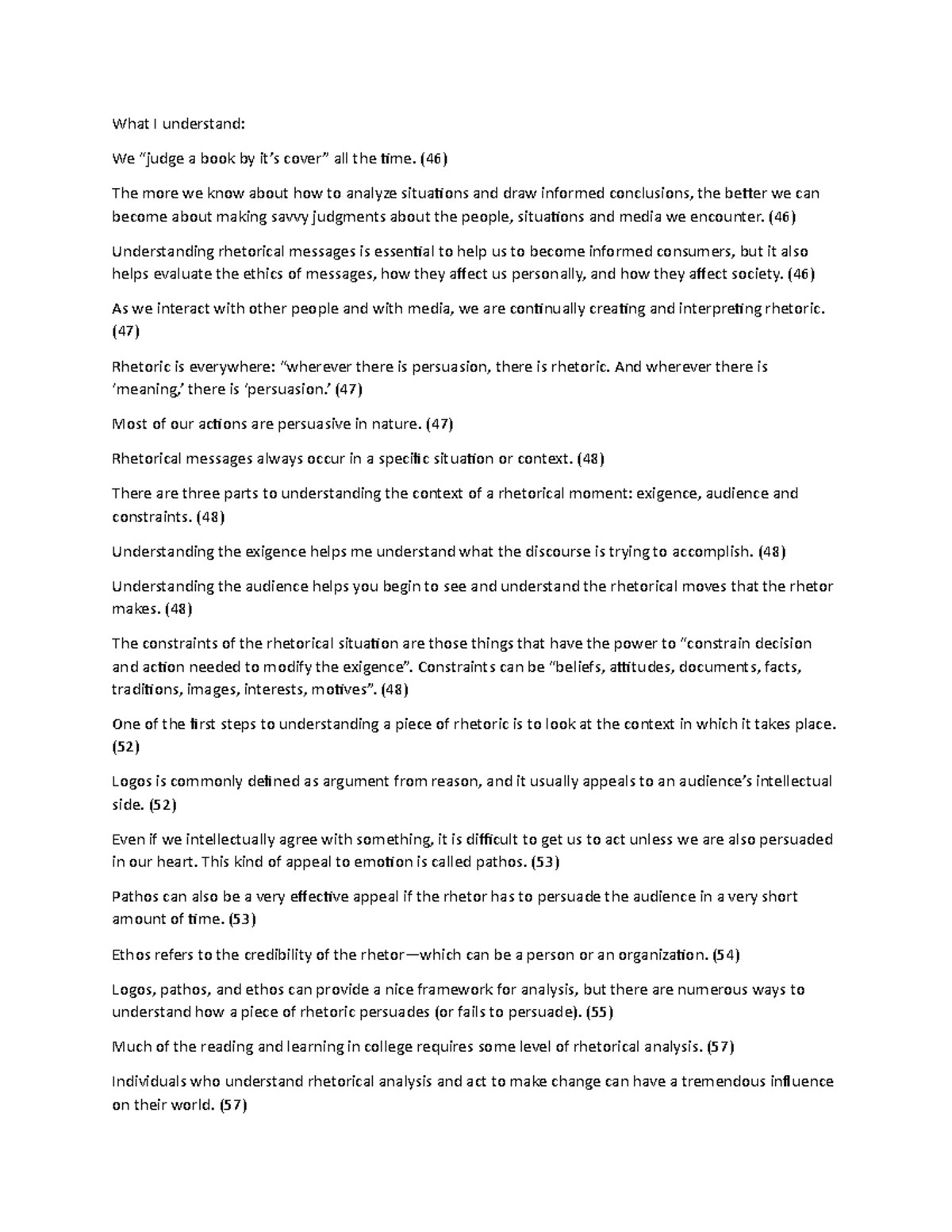 Muddiest Point Backpacks vs Briefcases Steps toward Rhetorical Analysis