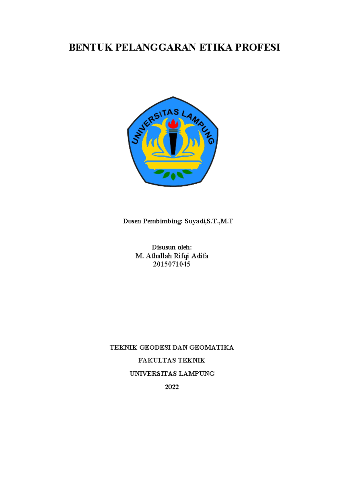 Tugas Mata Kuliah Pelanggaran Etika Profesi - BENTUK PELANGGARAN ETIKA ...