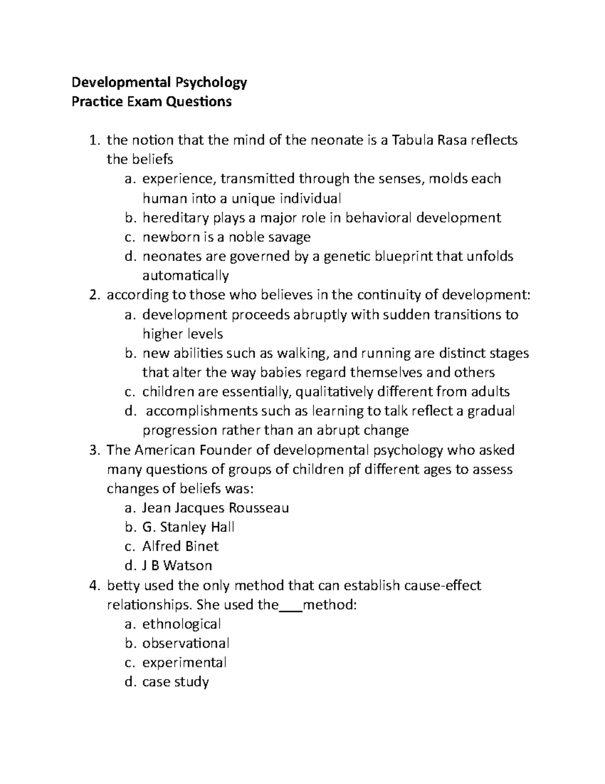 research questions developmental psychology