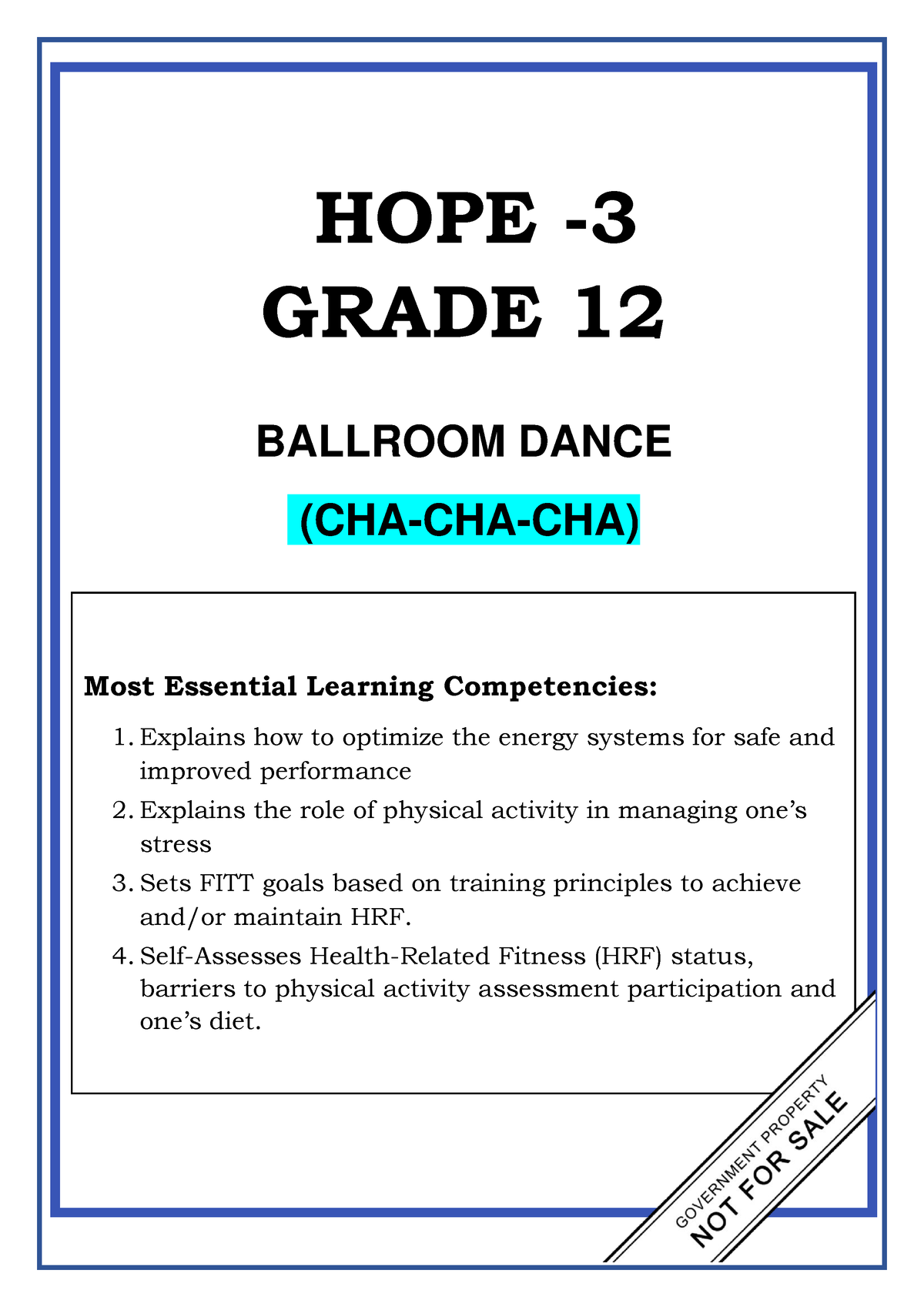 PE12 CHA CHA CHA bbbb HOPE GRADE 12 BALLROOM DANCE Most