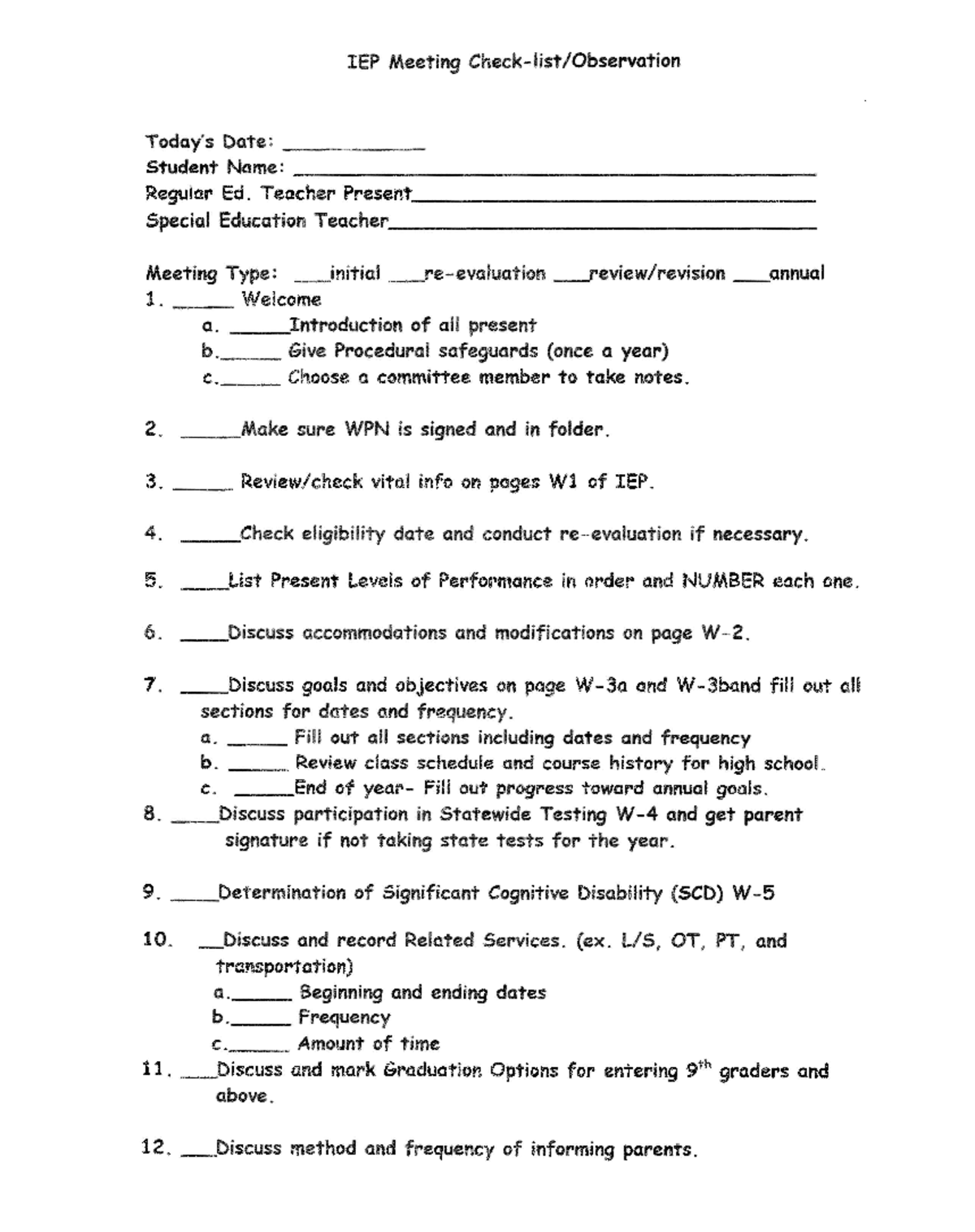 Scandoc 0001 - Notes - I E P M e e t i n g C h e c k - l i s t / O b s ...