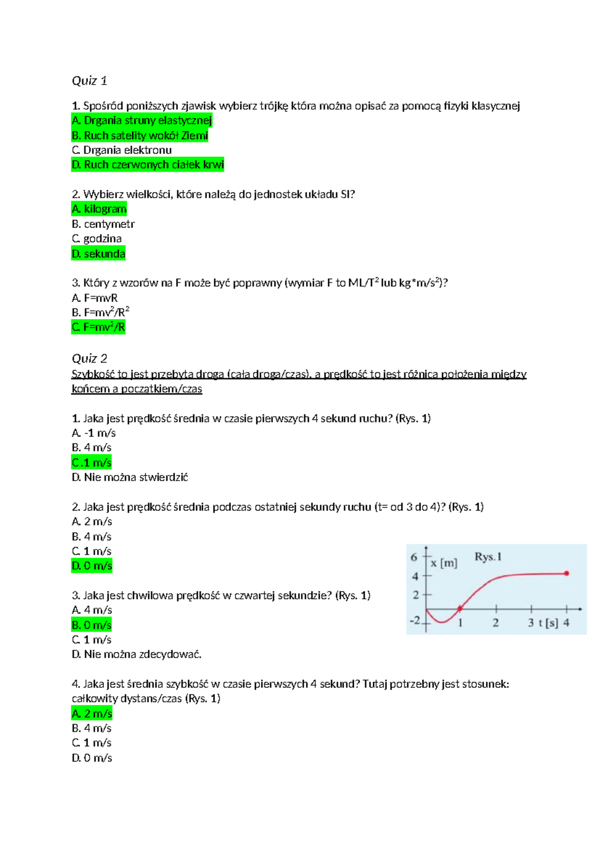 Fizyka-quizy - Quiz 1 Spośród Poniższych Zjawisk Wybierz Trójkę Która ...