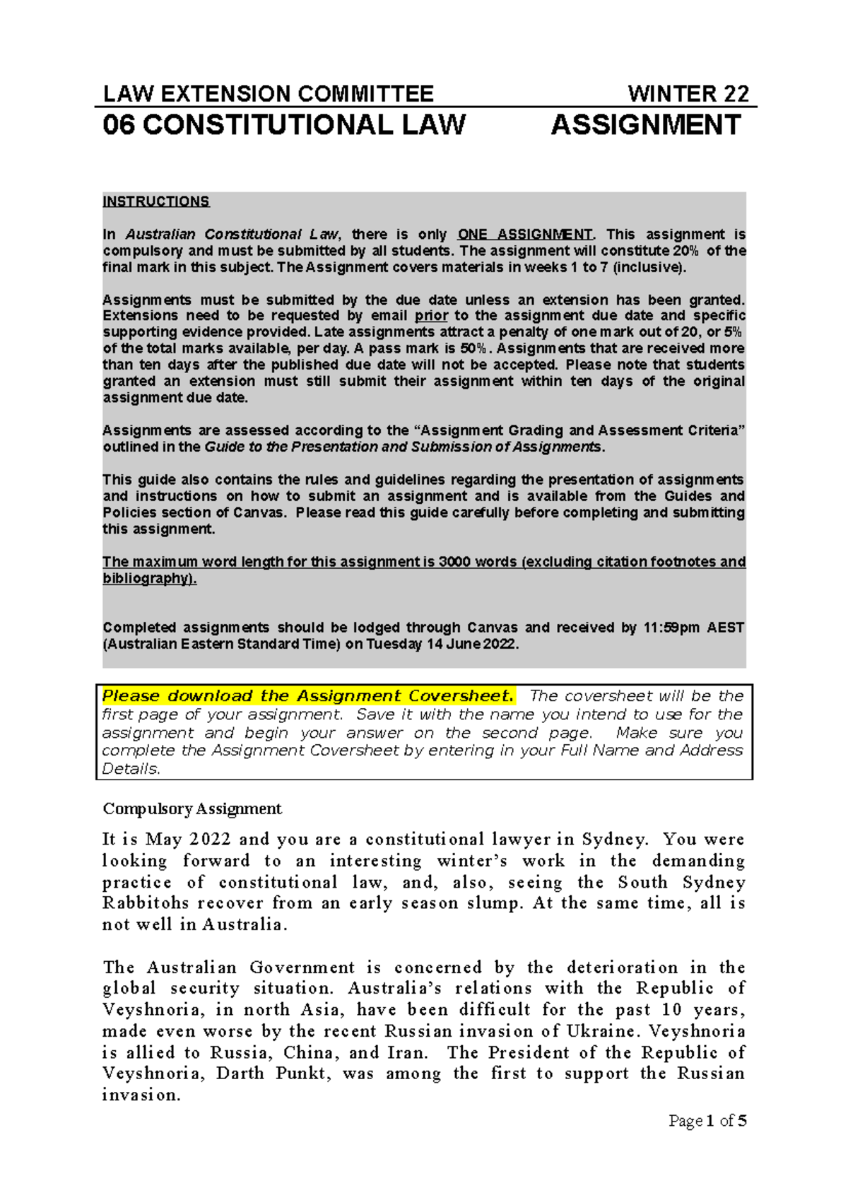 06 Winter 22Assignment Final LAW EXTENSION COMMITTEE WINTER 22 06