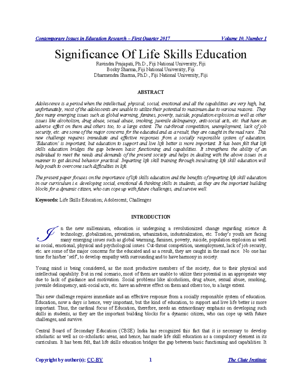 EJ1126842 Significance Of Life Skill Education Significance Of Life 