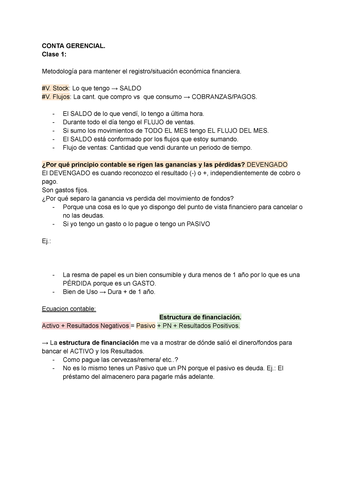 Conta Gerencial Conta Gerencial Clase 1 Metodología Para Mantener El Registrosituación 9129