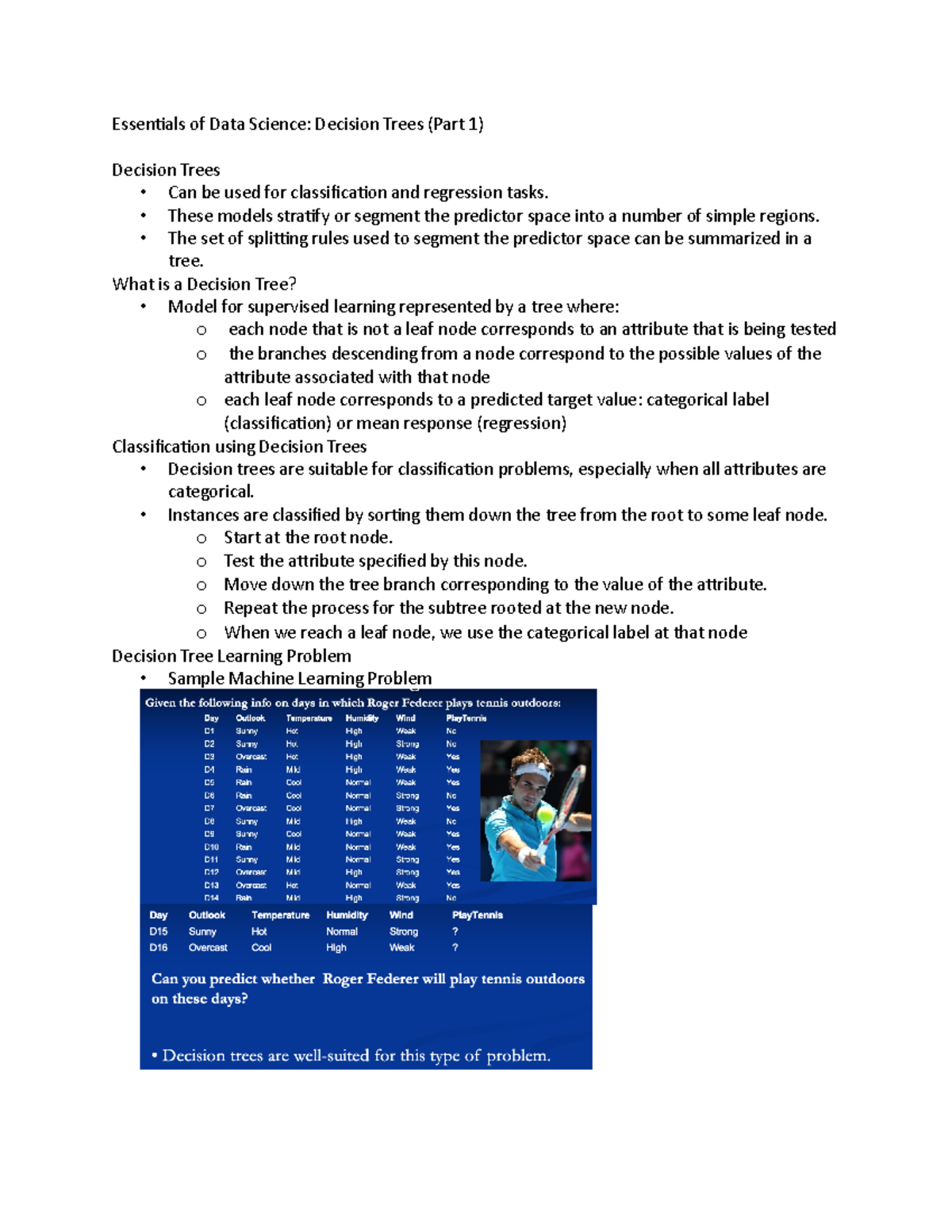 Decision trees notes dr regis essentials of data science decision