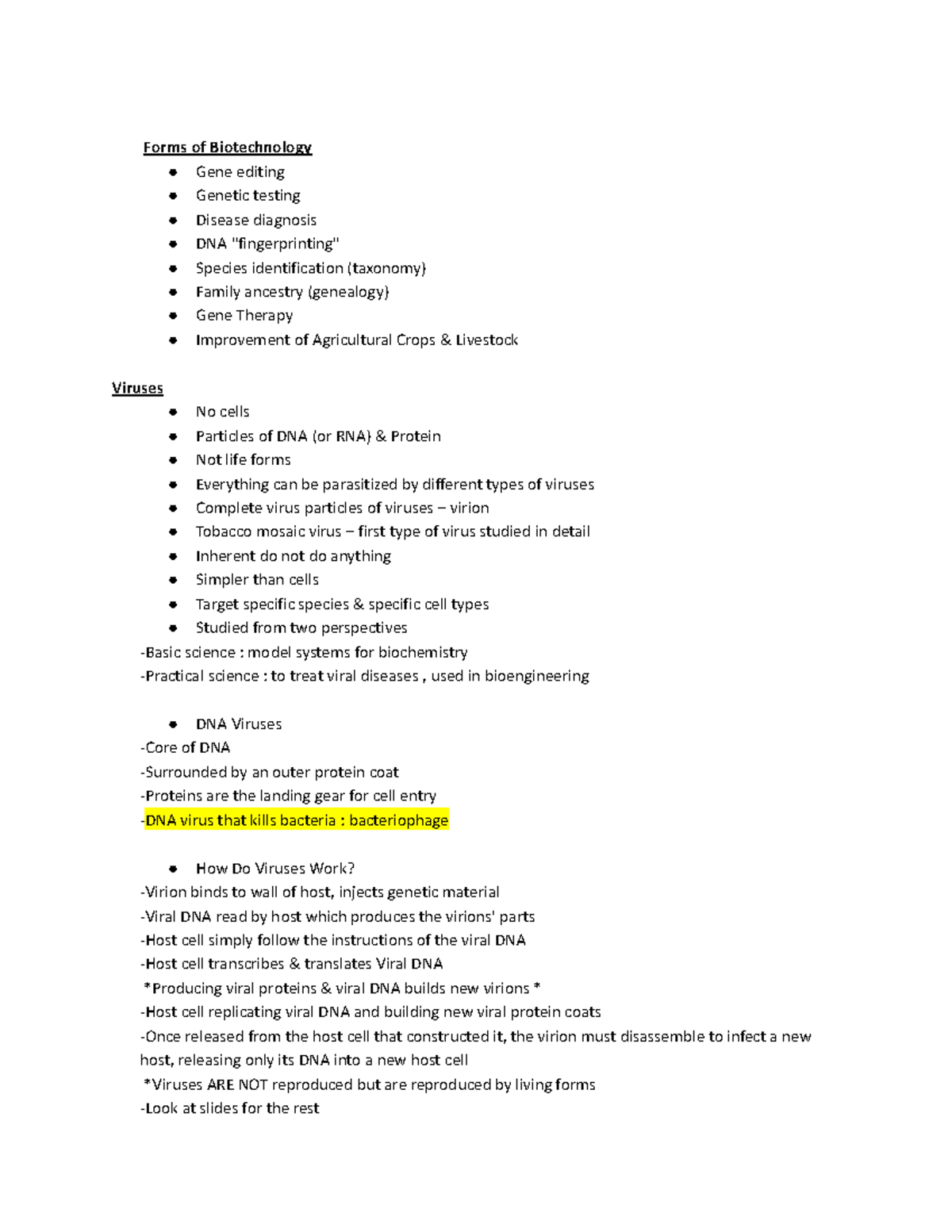 Biotechnology Lecture Notes - Google Docs - Forms of Biotechnology Gene ...