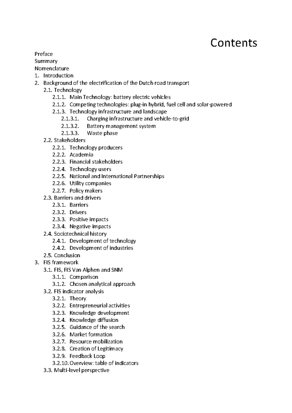 Example of Table of Contents for Final Report - Contents Preface ...