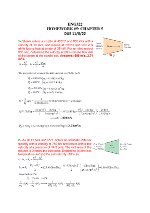 thermodynamics homework solution