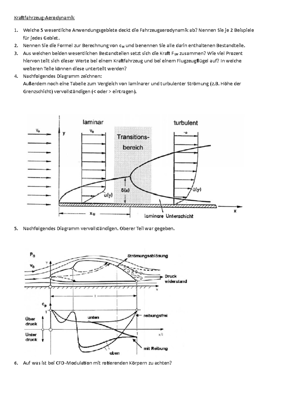 Gedächtnisprotokoll Grundlagen Fahrzeugtechnik WS19 KraftfahrzeugAerodynamik Welche 5