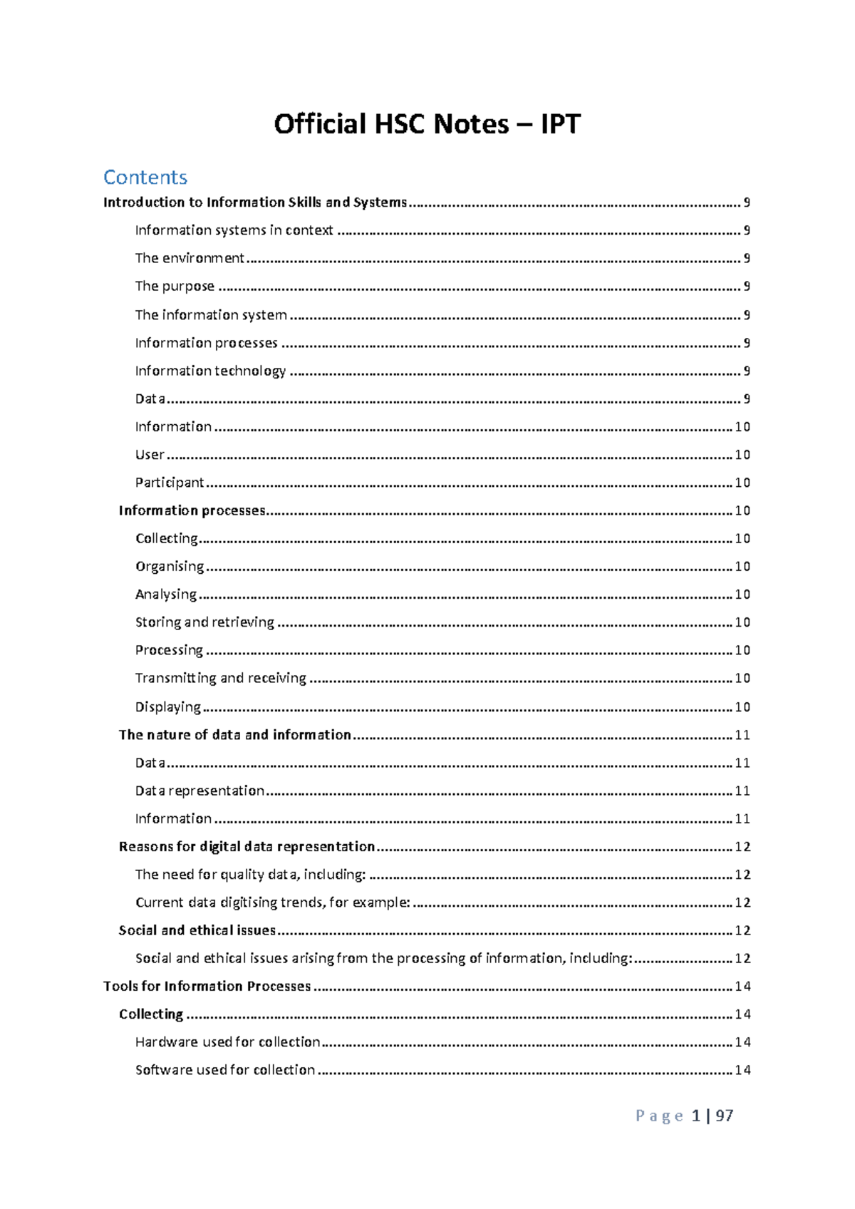 Prelim notes - good - Official HSC Notes – IPT Introduction to ...