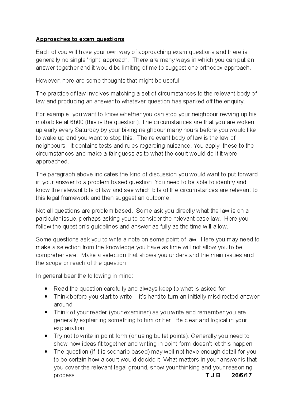 Real Property law answers EXAM Approach Approaches to exam questions