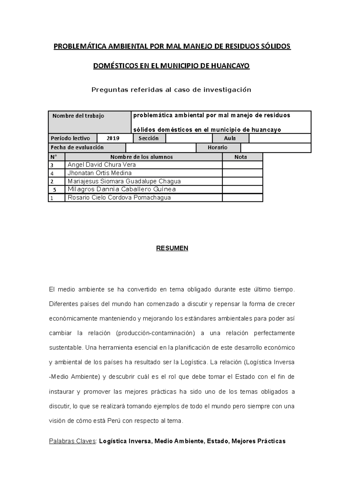 Problemática Ambiental POR MAL Manejo DE Residuos Sólidos Domésticos EN ...