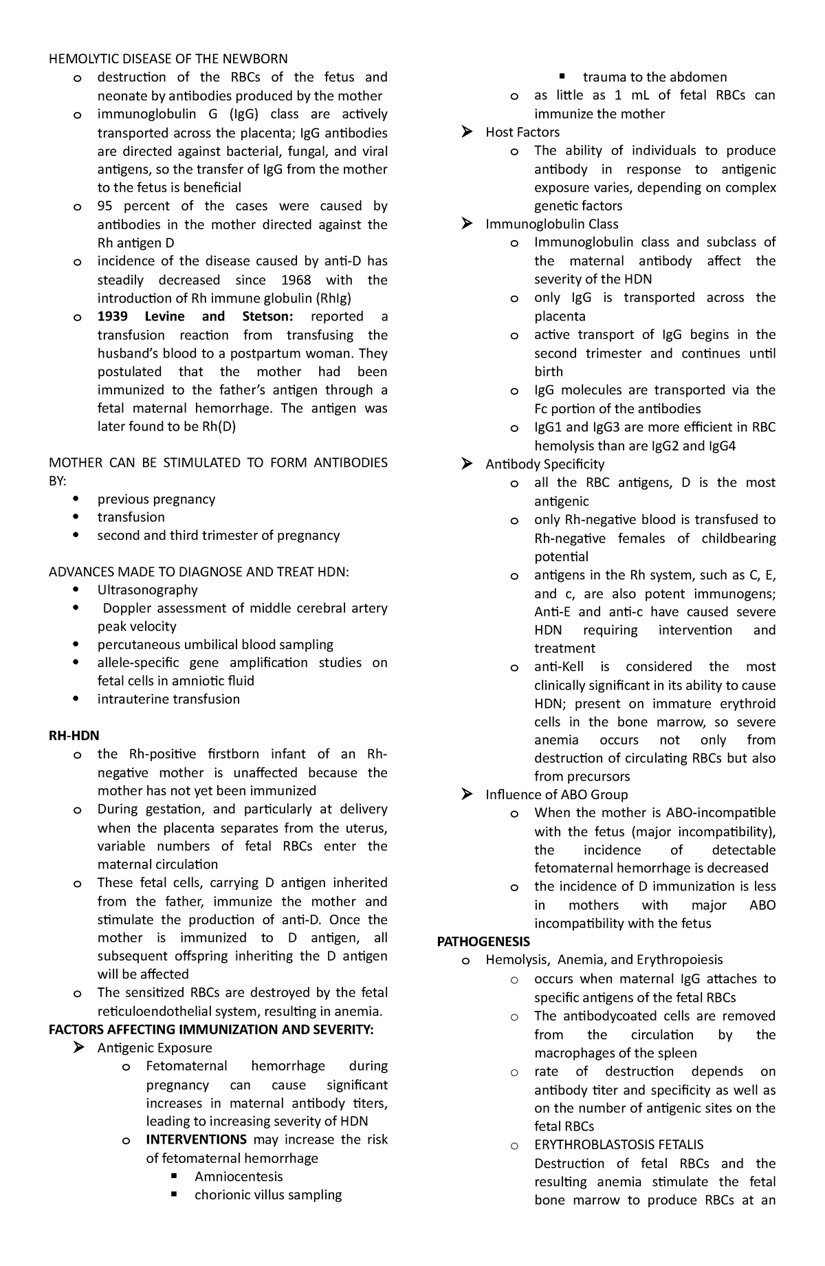 ABO-RH HDN - o destruction of the RBCs of the fetus and neonate by ...