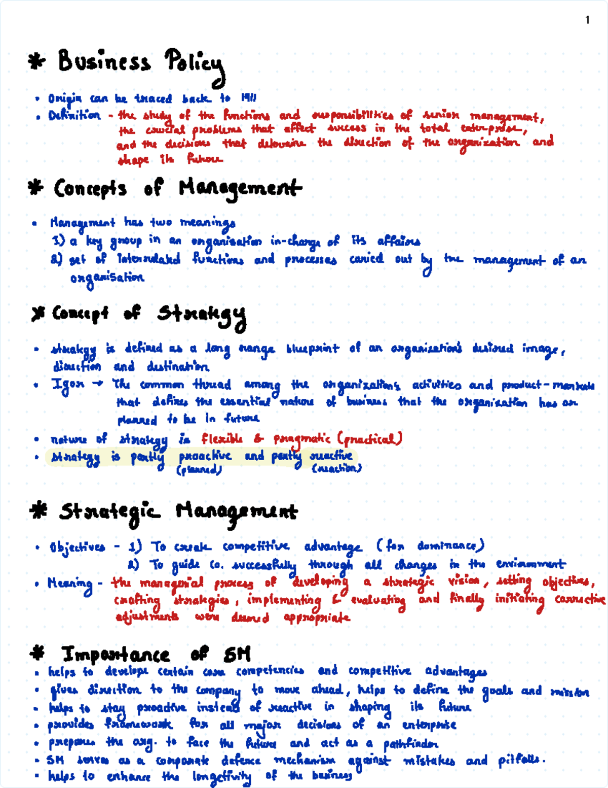 Ch 1 Introduction to SM - This is hand written summary of chap 1 of SM ...