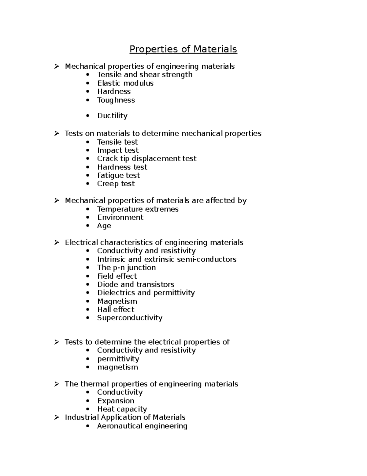Properties Of Materials Me 2201 Studocu