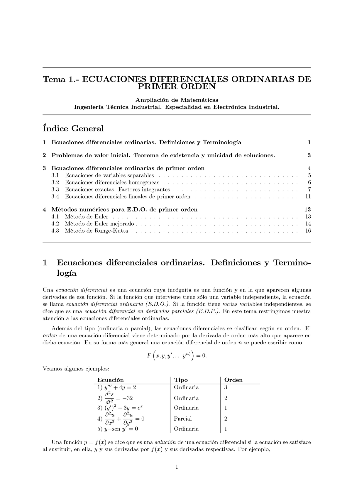 Edo De Primer Orden - Leanlo - Tema 1.- ECUACIONES DIFERENCIALES ...