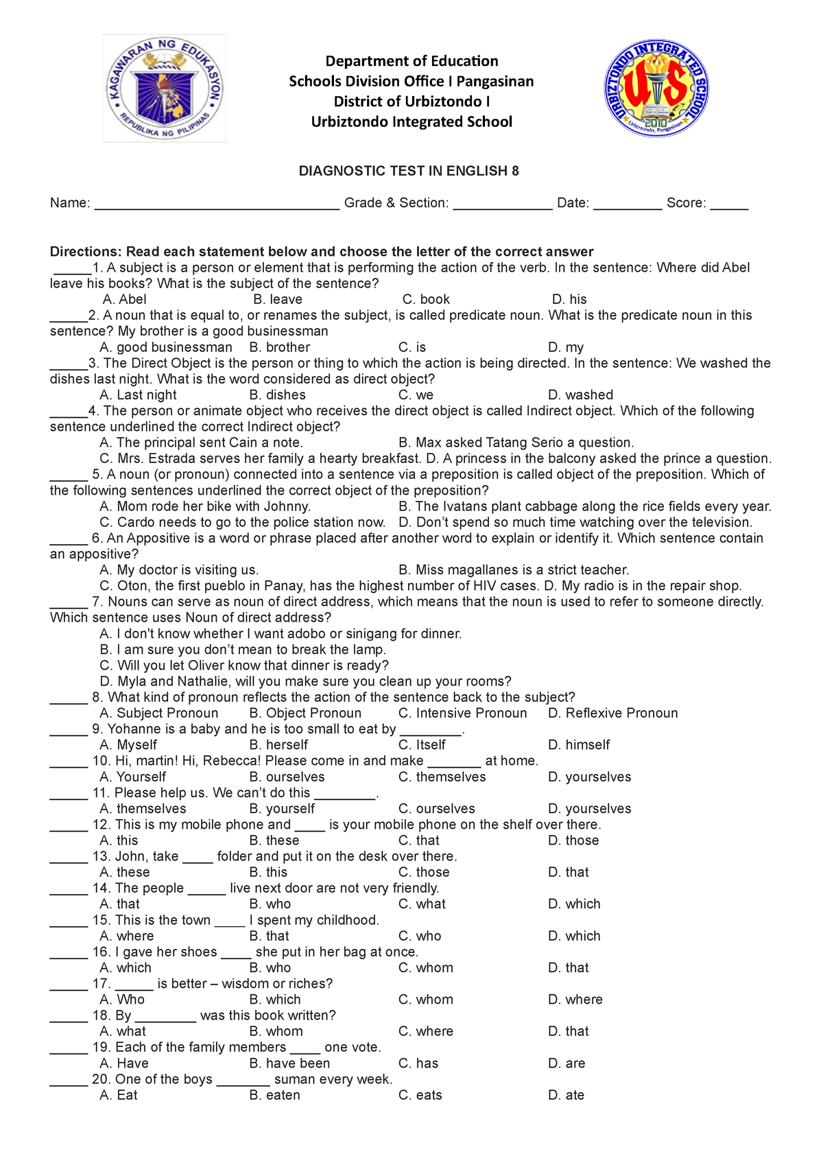 diagnostic-test-in-english-8-department-of-educa-on-schools-division