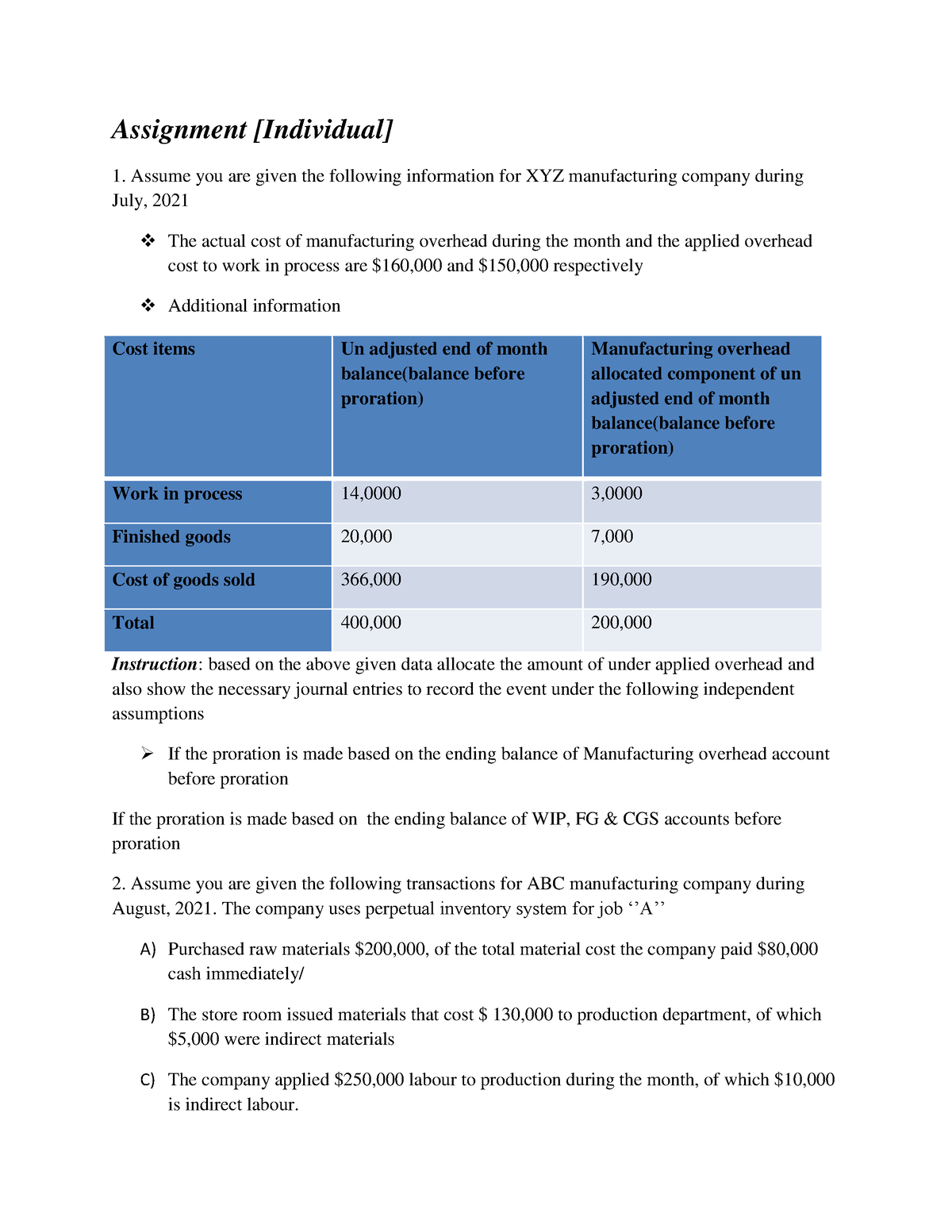 another term for cost assignment