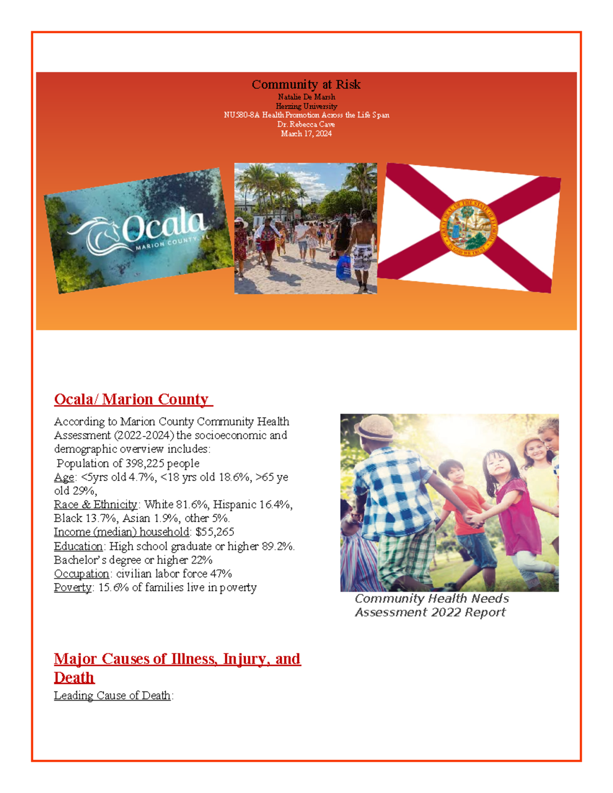Community at Risk - Ocala/ Marion County According to Marion County ...