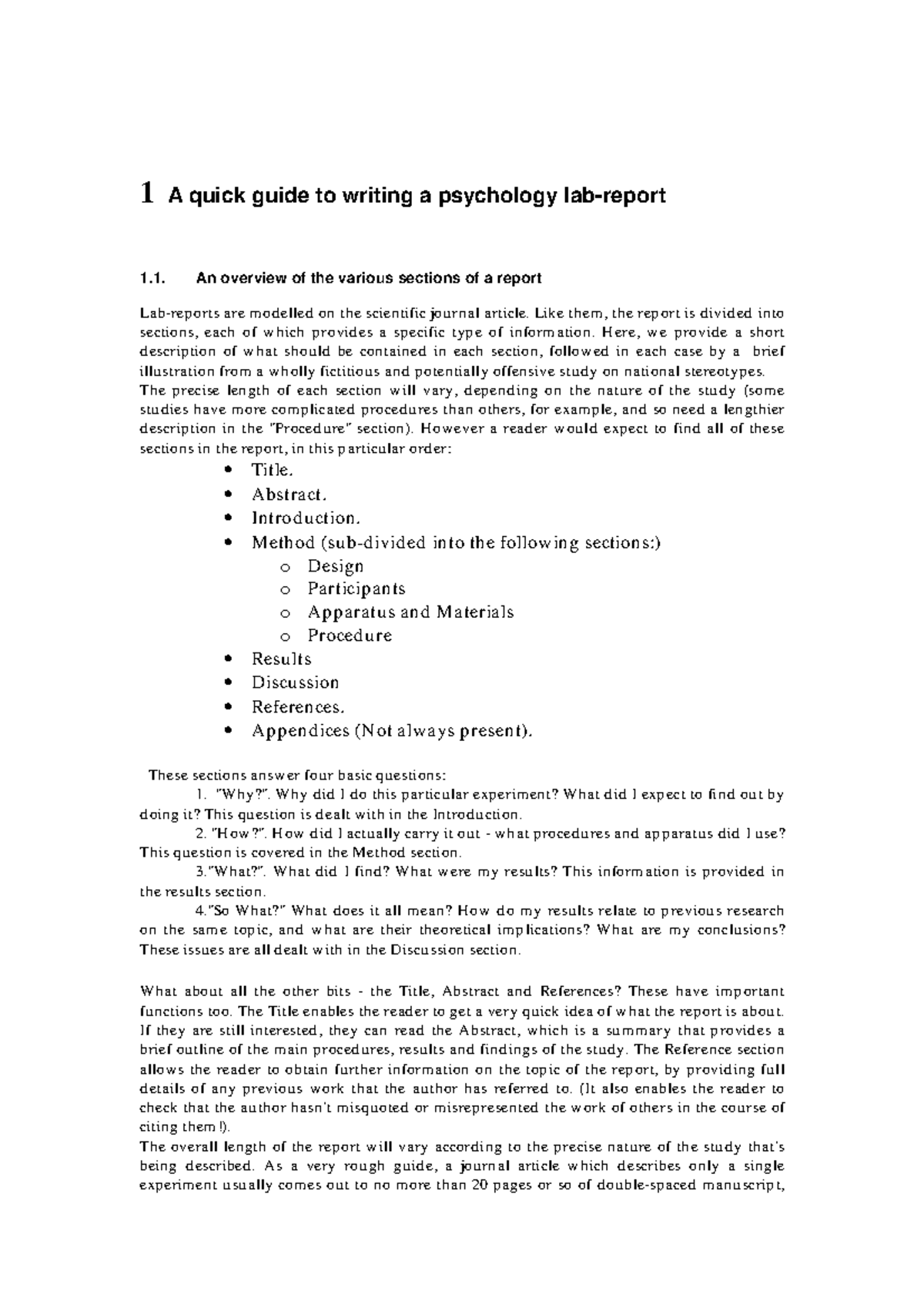 How To Write A Results Section In A Psychology Lab Report