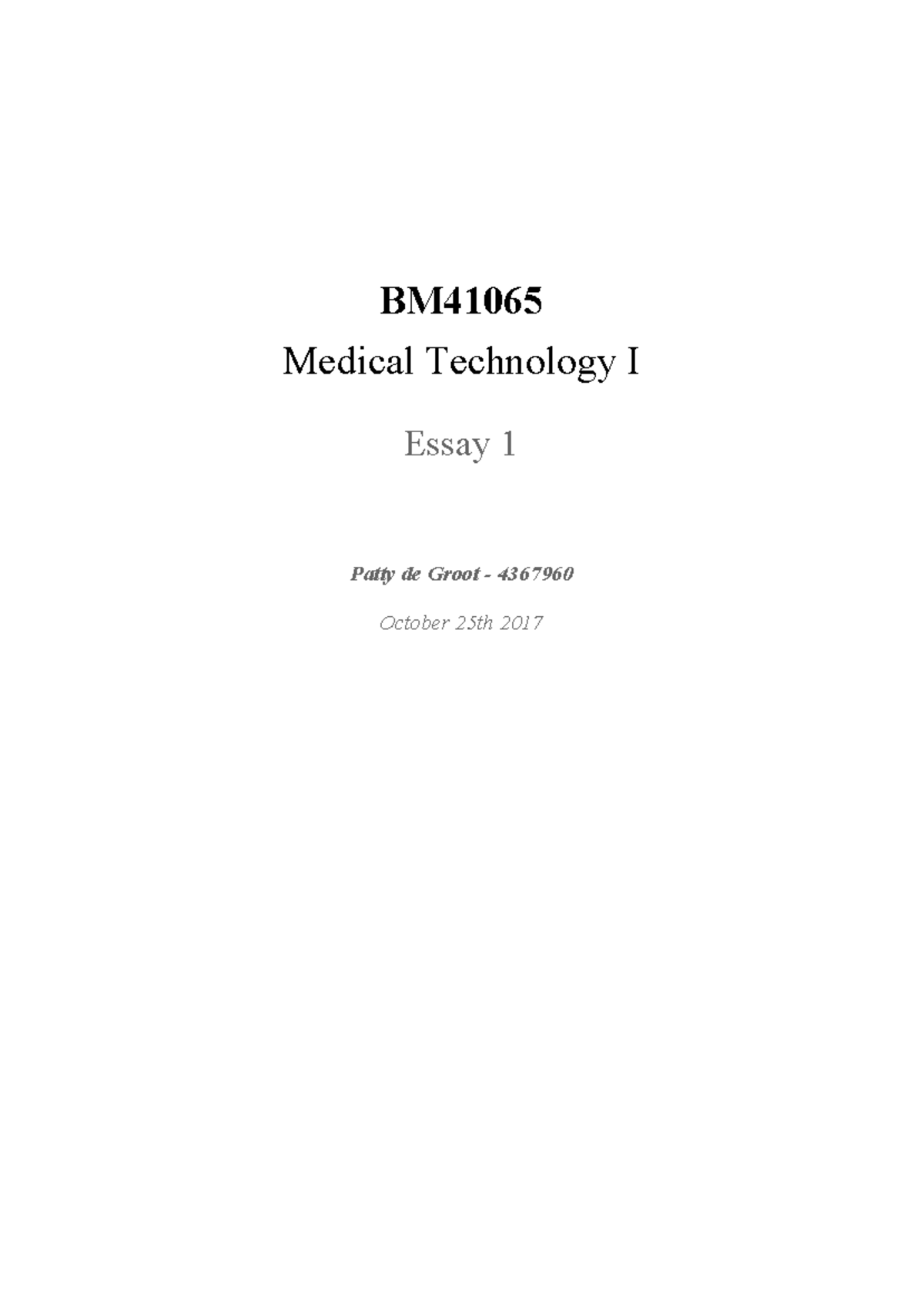 medical technology essay pte