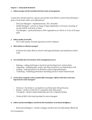 MGMT CH 4 Worksheet - assignment - Chapter 4 – Study Guide Worksheet ...